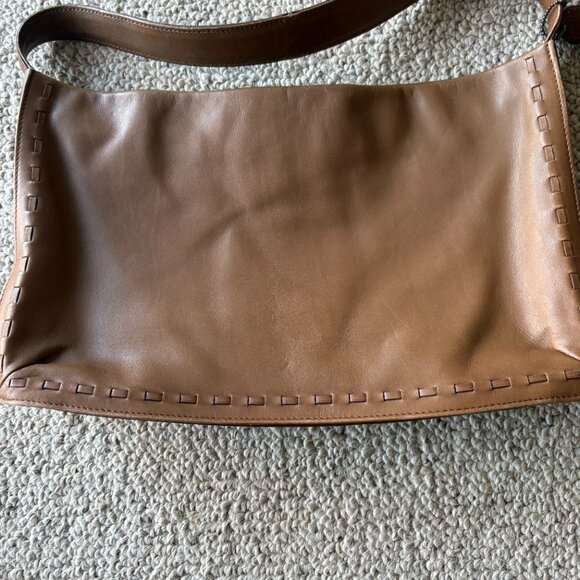 VTG Coach West End 9467 Brown Glovetanned Leather Whipstitch Shoulder Bag Y2K - Picture 3 of 11
